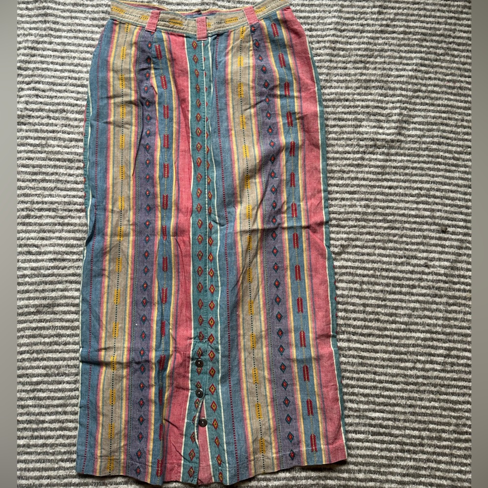 Vintage Multicolor Striped Western Skirt - Picture 4 of 4